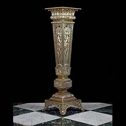 A Renaissance Style Brass Plated Pedestal 
