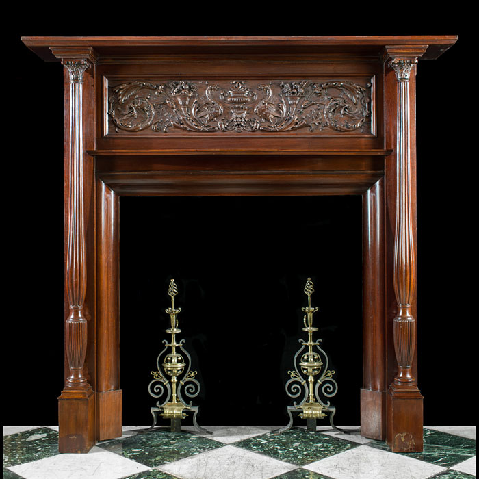 A Renaissance Revival Mahogany Fireplace 