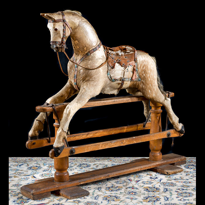 An unrestored Victorian rocking horse