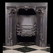 11158: A HANDSOME CARRON OF FALKIRK REGISTER GRATE in the William IV style, with boldly scrolled and contoured floral decoration around the opening and on the fire bars. Scottish, mid 19th century.

  Link t